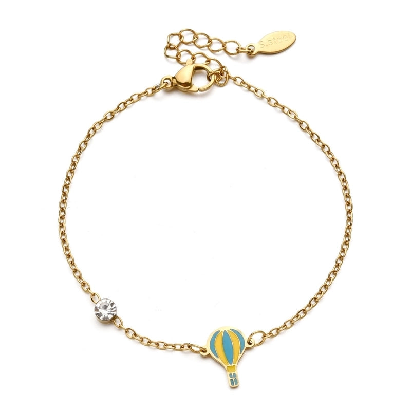 Basic Minimalist Classic Style Letter Hot Air Balloon Heart Shape 304 Stainless Steel Bracelets In Bulk