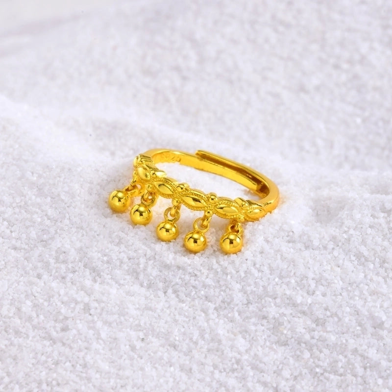 Copper 18K Gold Plated Waves Adjustable Ring