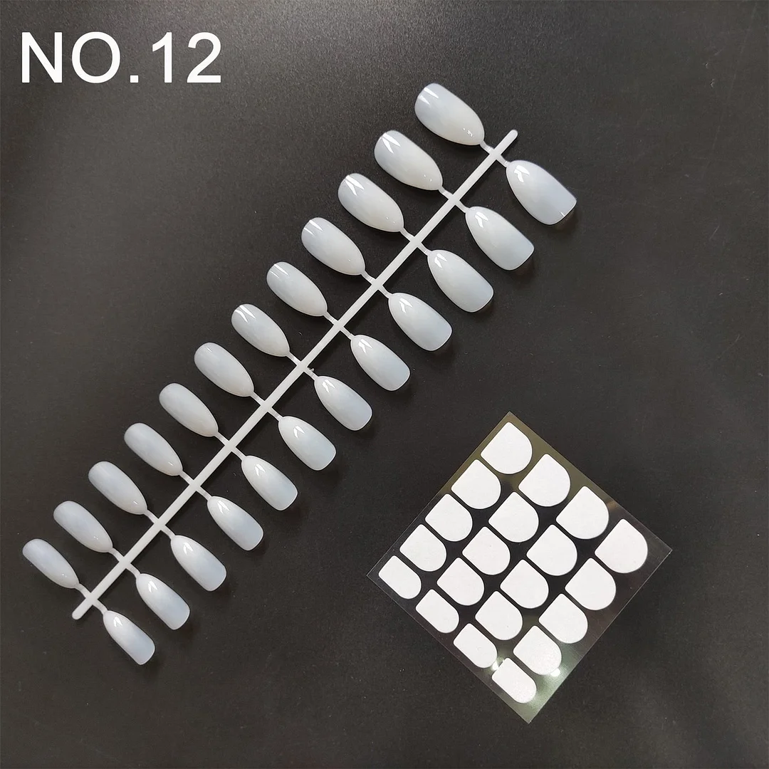 1 Set, 24 Pieces With Nail Adhesive Almond Shape False Nail Tips 20 Popular Colors Optional Full Cover Press On Nail-Nail Inspo