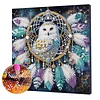 Eulen-Traumf&auml;nger DIY-Kunsthandwerk Perlen-Diamant-Gem&auml;lde mit Rahmen 9,84x9,84 Zoll Diamantkunst-Perlen-Malset f&uuml;r Erwachsene Anf&auml;nger-Geschenkidee H