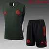 2025/2026 Bayern Munich Pre-Match Training Dark Green Vest+Shorts Football1:1 Thai Quality