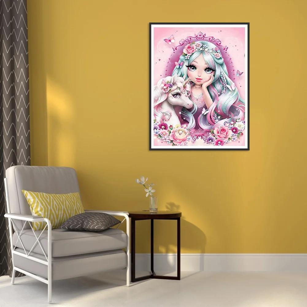 Full Square Diamond Painting 30*40cm - Unicorn Girl