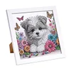 5D DIY Partial Special Shaped Drill Diamond Painting Kit Dog Decor With Frame Kit 18x18cm