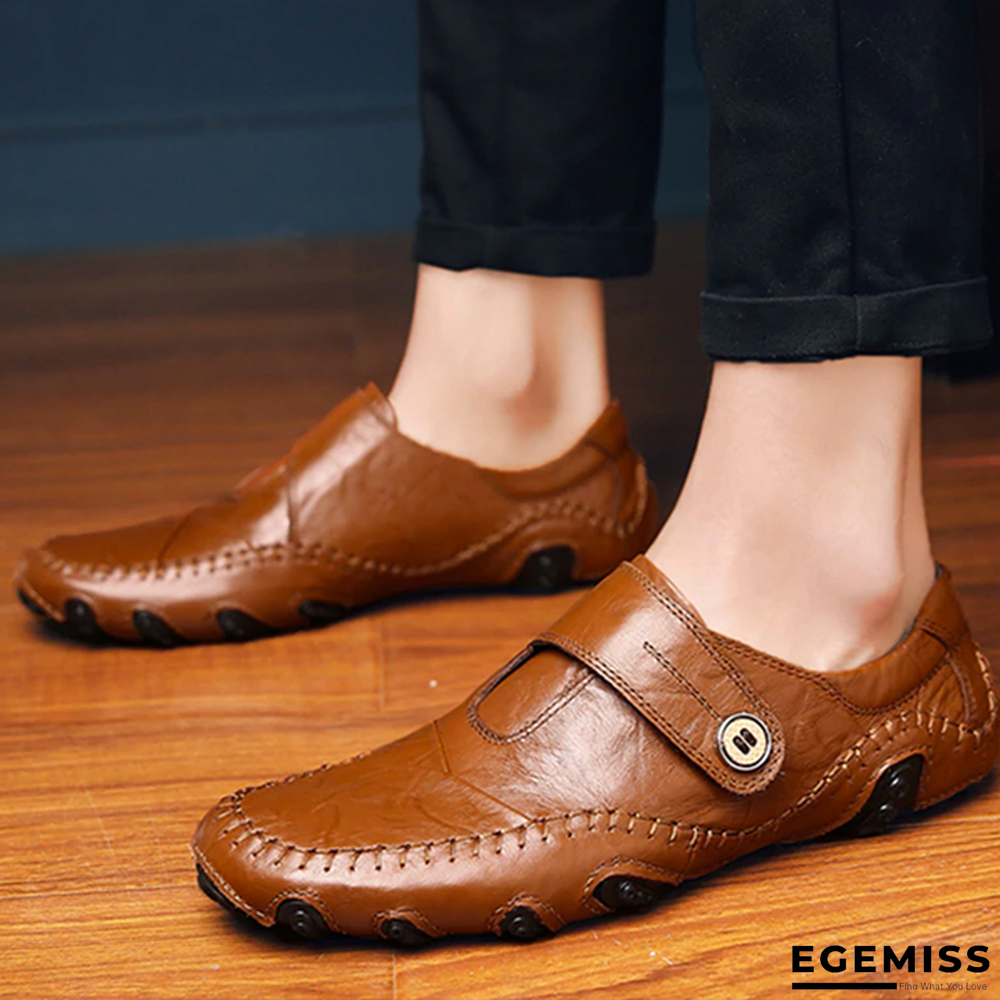 Men's British Style Moccasins Genuine Leather Loafers Flats Shoes | EGEMISS