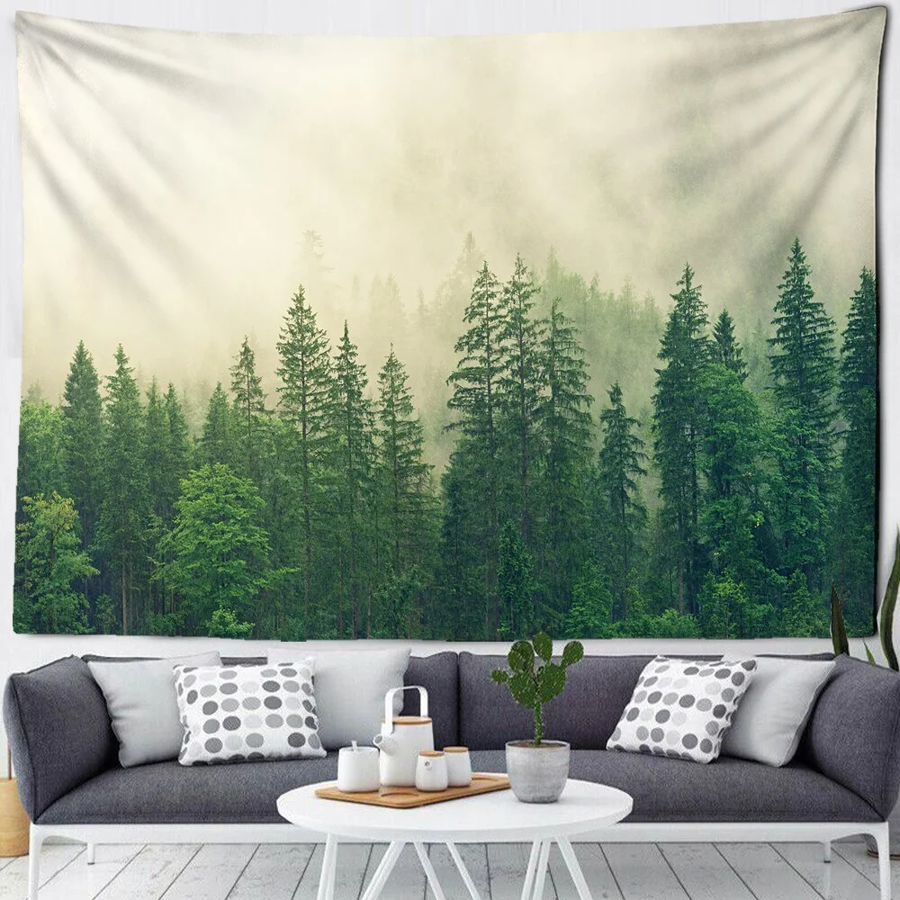 Nigikala Forest Printed Large Wall Tapestry Sunshine Scenery Hippie Wall Hanging Bohemian Wall Tapestries Mandala Wall Art Decor