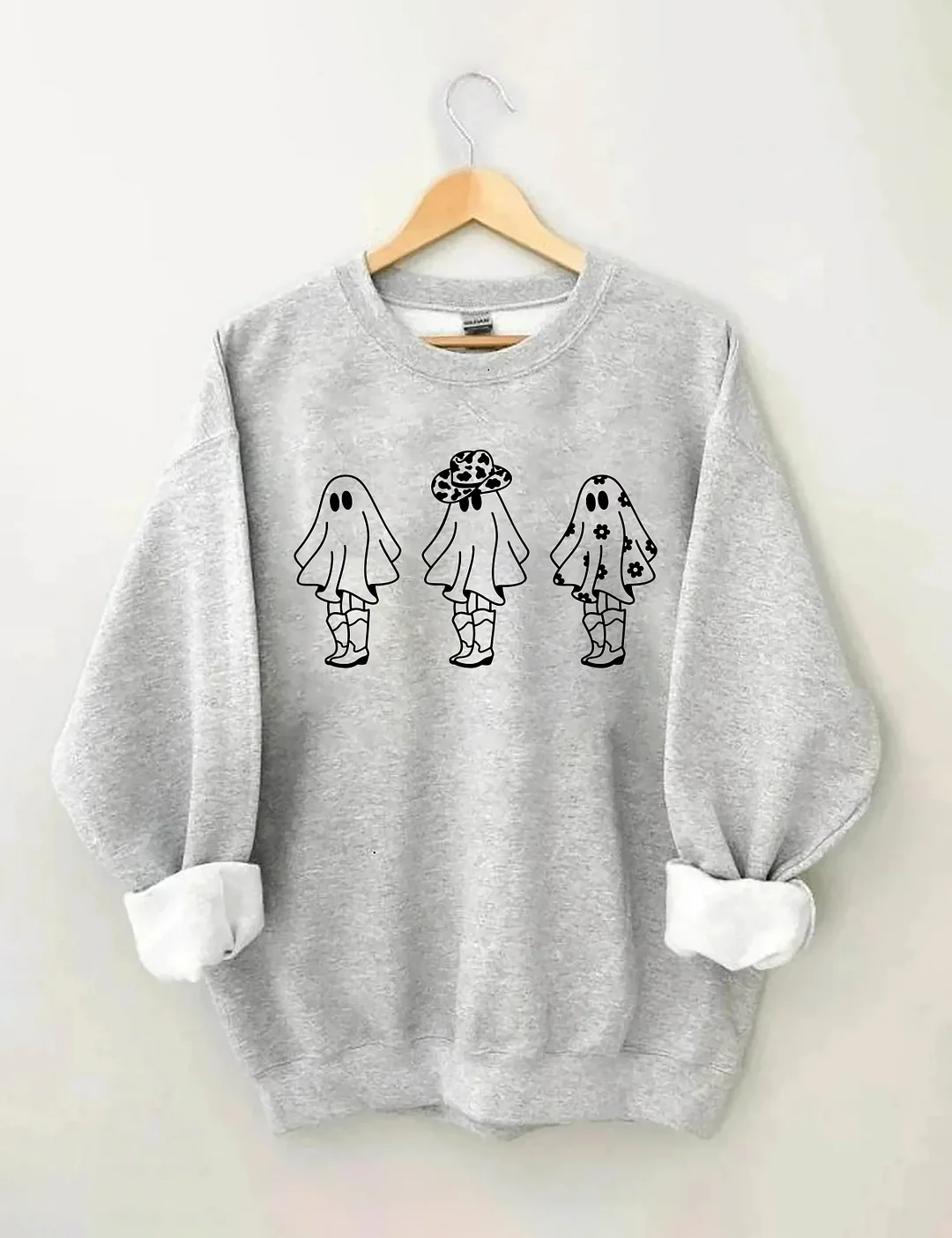 Ghost Outline Spooky Season Sweatshirt