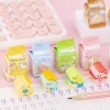 20PCS Adorable Cartoon Milkbox Cute Animals Erasers for Kids Student Office Exam Stationery Gift
