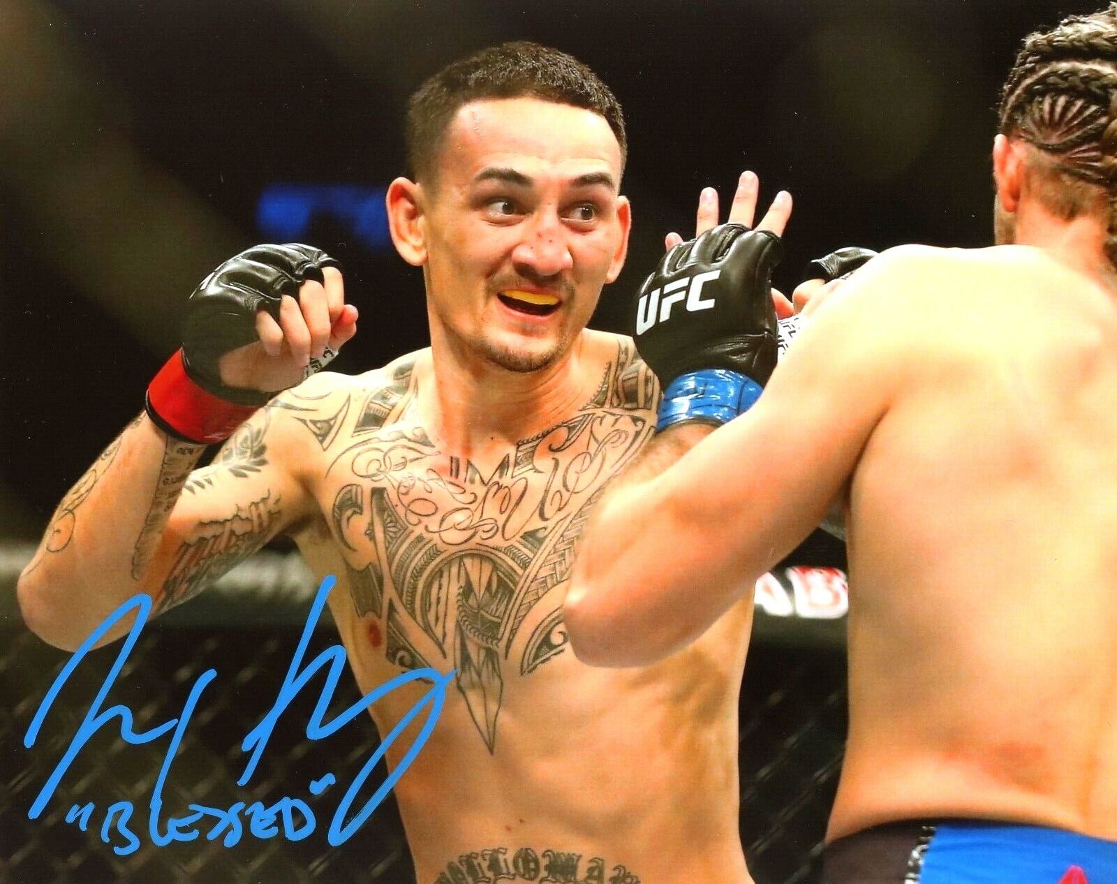 UFC MAX HOLLOWAY HAND SIGNED AUTOGRAPHED INSCRIBED 8X10 Photo Poster painting WITH PROOF & COA 6