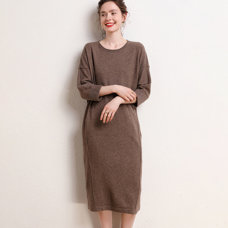 Loose Pullover Women's Cashmere Dress REAL SILK LIFE