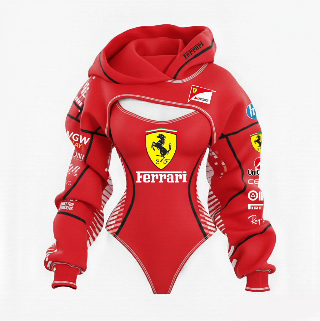 2026 New Women's Racing Team Logo Digital Print Irregular Cut Suit