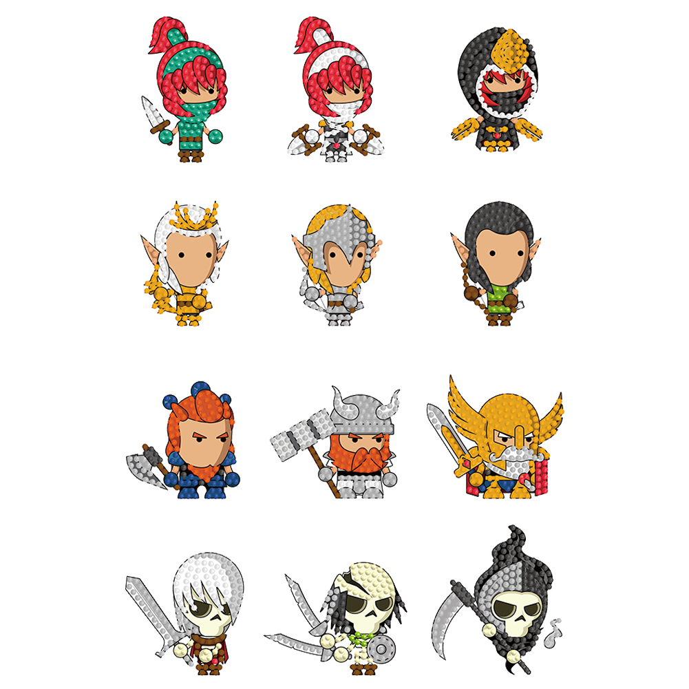 

12pcs Cartoon - 5D DIY Craft Sticker, 501 Original