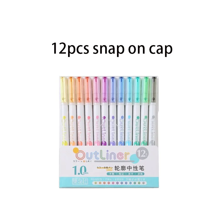 6Pcs/12Pcs Gel Pens Multi-function 1.0mm Bullet Point Glitter Pens for Journaling Doodling Outlining Marking Stationery Supplies