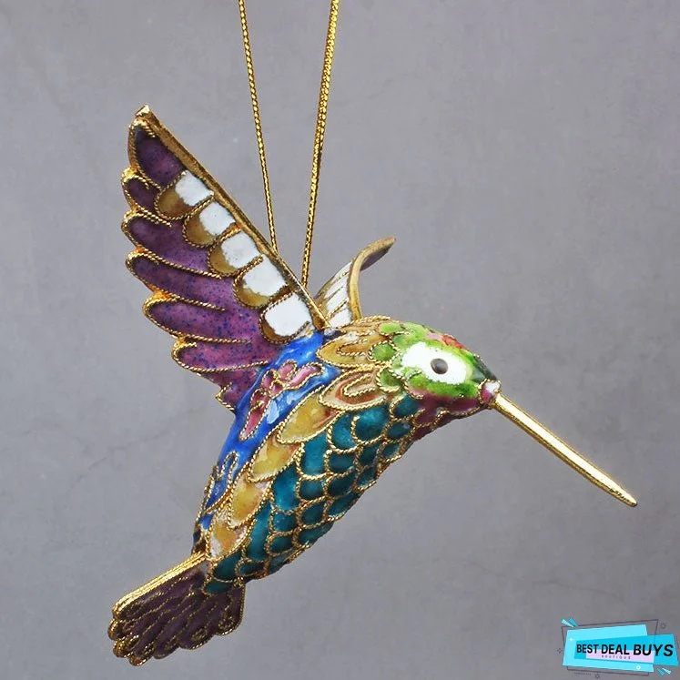 Cloisonne Copper Bodied Kingfisher Hummingbird Pendant Filigree Christmas Tree Pendant Collection
