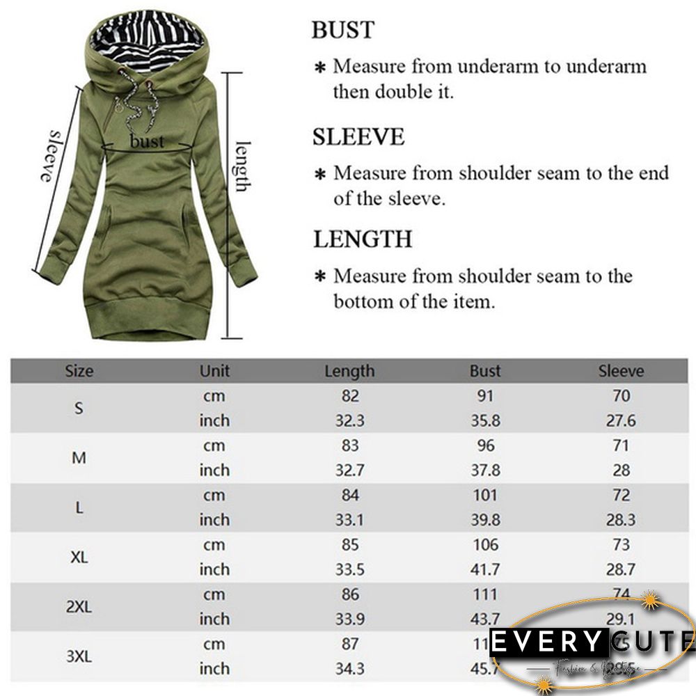 Autumn and Spring Womens Fashion Long Hoodie Slim Fit Dress Popular Hoodie Hooded Womens Long Sleeve Sweater Dress S-3XL