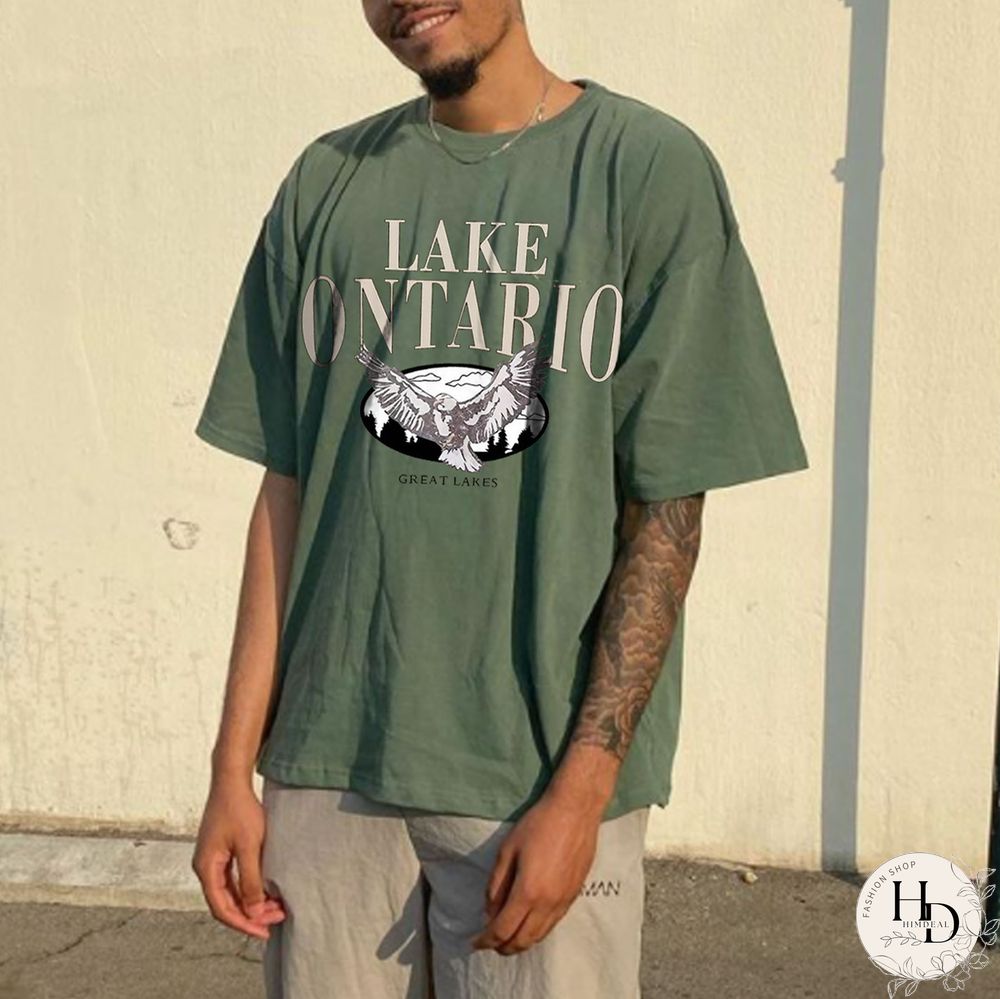 Retro Oversized Ontario Lake Men's T-Shirt