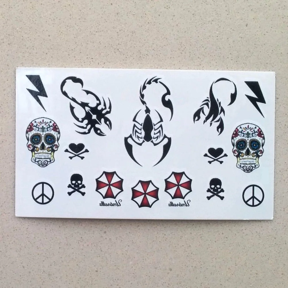 Waterproof Temporary Tattoo Sticker on body art Mexican skull tatto stickers flash tatoo fake tattoos for girl women men