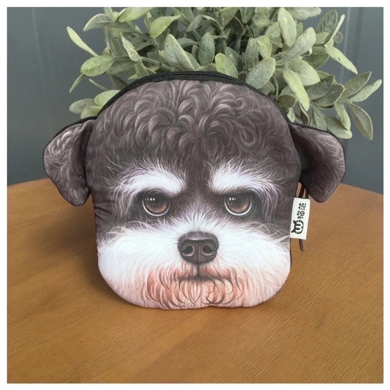 Unisex Animal Polyester Zipper Coin Purses