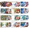 (US Only)12PCS DIY Xmas Pattern Rhinestone Diamond Art Mosaic Postcards for Celebrations