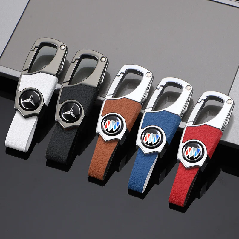 Car anti-theft pendant creative men's high-end keychain suitable for various car keys key leather chain ring