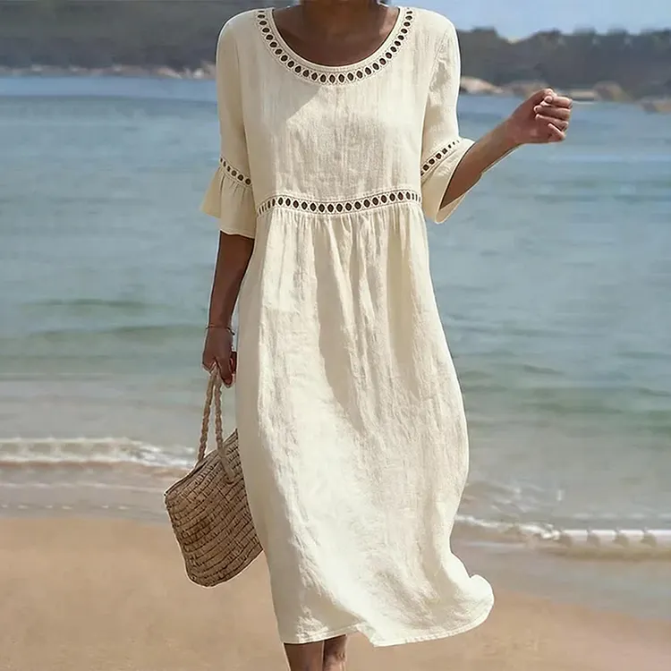 Elegant Solid-color Women's Dress