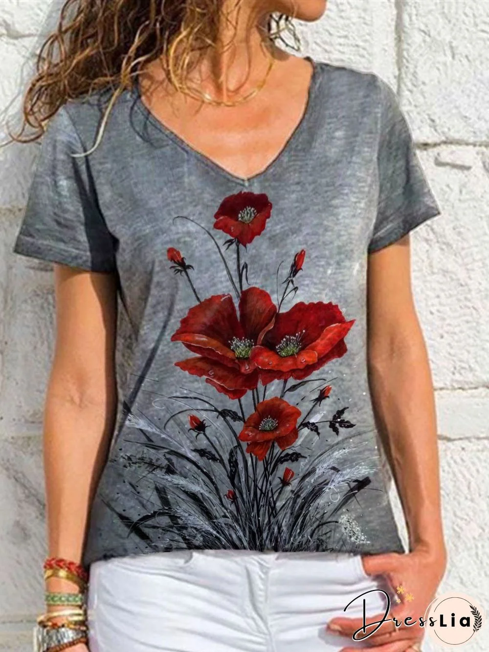 Short Sleeve Simple Printed T-shirt