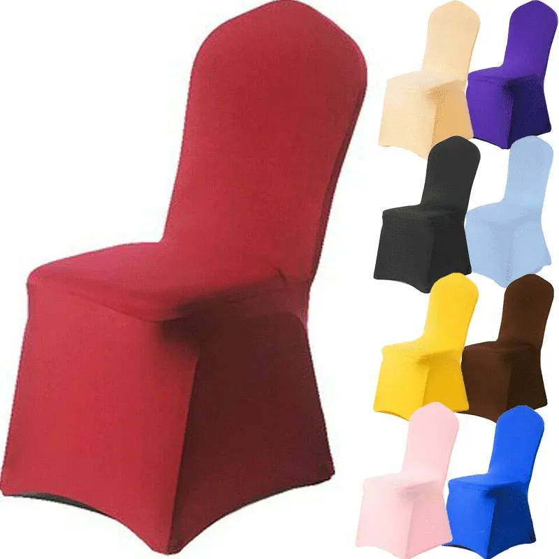 Spandex Chair Cover Solid Anti-slip Cover Stretch Wedding Banquet Party Elastic Slipcover Modern Kitchen Seat Case Chair Covers