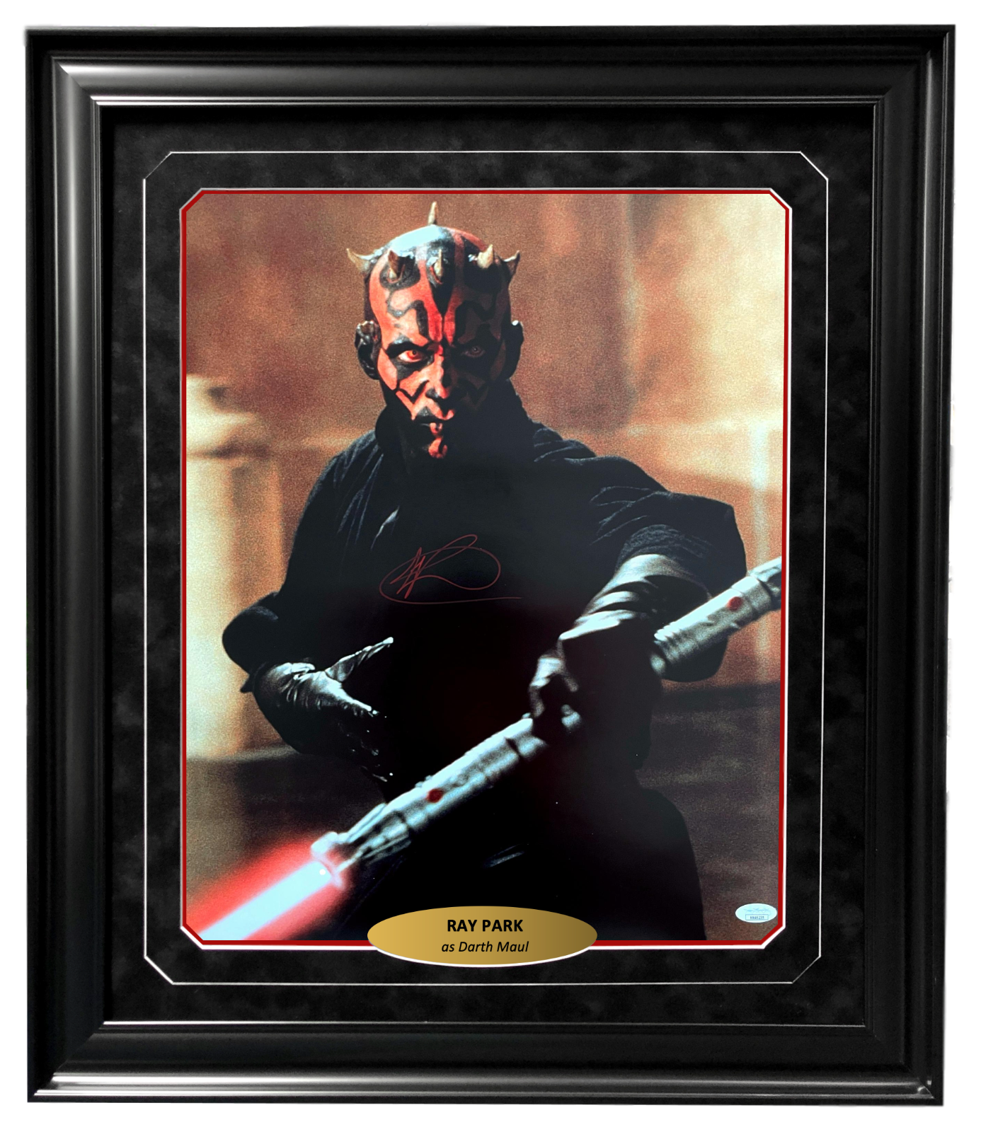 Ray Park Autographed Star Wars Darth Maul 16x20 Photo Poster painting Framed JSA Signed Sith 1