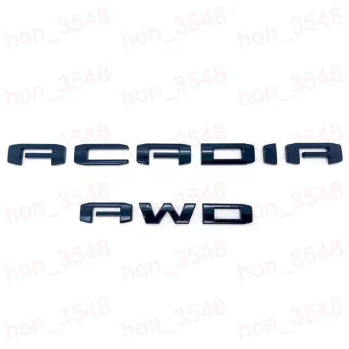 Dronehint Gloss Black Door Rear Tailgate Acadia Letter Emblem Badge 2020-24 Acadia awd (For: GMC) Parts
