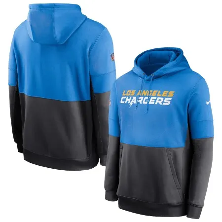 Men's Los Angeles Chargers Powder Blue/Navy Sideline Impact Lockup Performance Pullover Hoodie 4T55