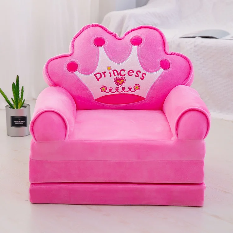 Plush Foldable Kids Sofa Backrest Armchair