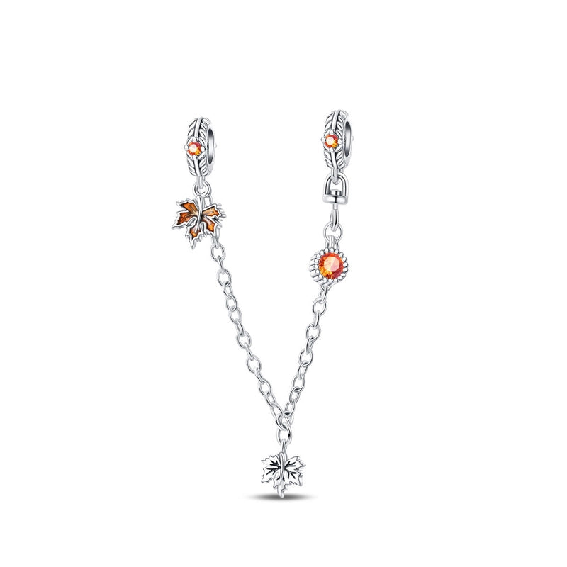 925 Silver Plated DIY Ornament Accessories Bracelet Autumn Thanksgiving Maple Leaf Owl Charm Beads New