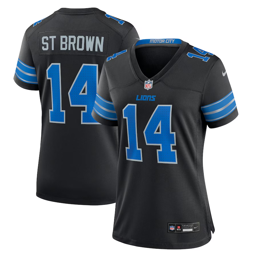 Women's Detroit Lions Amon-Ra St. Brown Black 2nd Alternate Jersey mysite