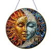 (Upgrade Size)DIY Double Sided Effect Diamond Painting Hanging Pendant Kit (Sun Moon)