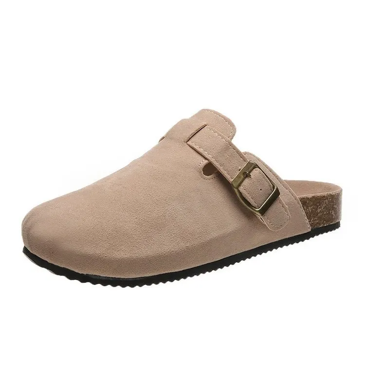 Breakj Breakj Slippers Female Couple Softwood Tug Wish Large Size Roman Shoes Casual Half-Dragging Lazy Shoes Trend