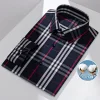 Men's Business Casual 100% Cotton Plaid No-iron Long-sleeved Shirt