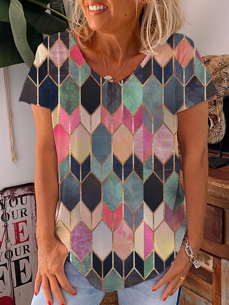 Bestdealfriday Color Plaid Printing Shirt