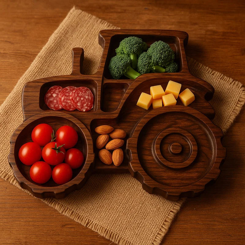 Wooden Vehicle Snack Tray
