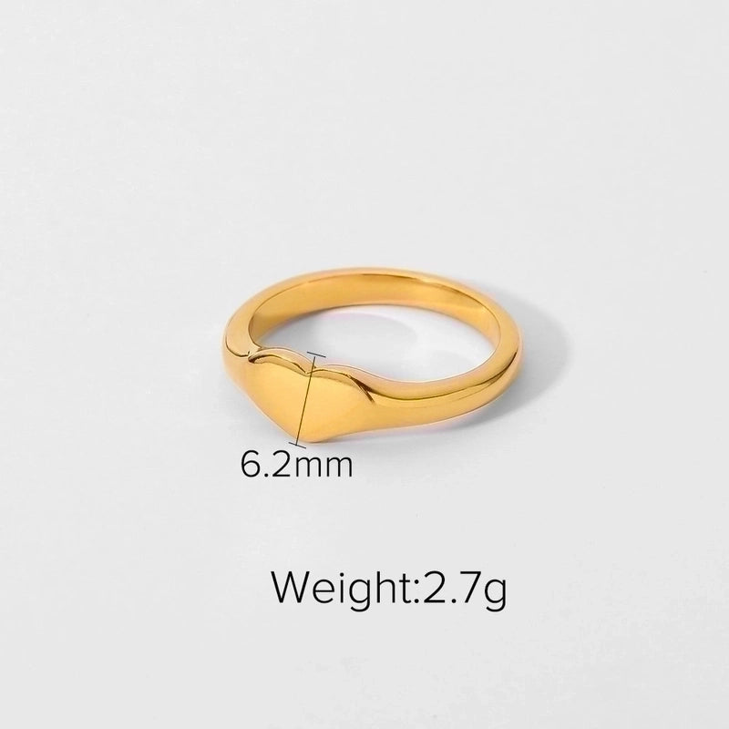 2 Pieces Fashion Geometric 304 Stainless Steel Zircon Plating Rings