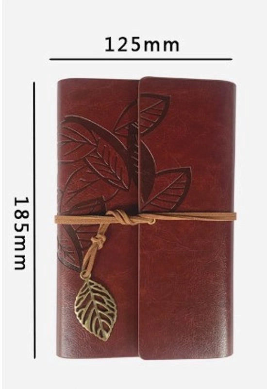 1 Piece Plant Learning School Pu Leather Paper Retro Notebook