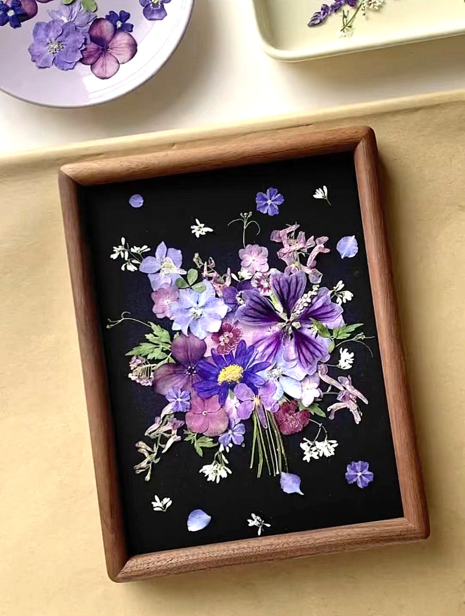 9x12" Pressed Flowers Handcrafted Dried Florals Bouquet Frame Plants Preserved