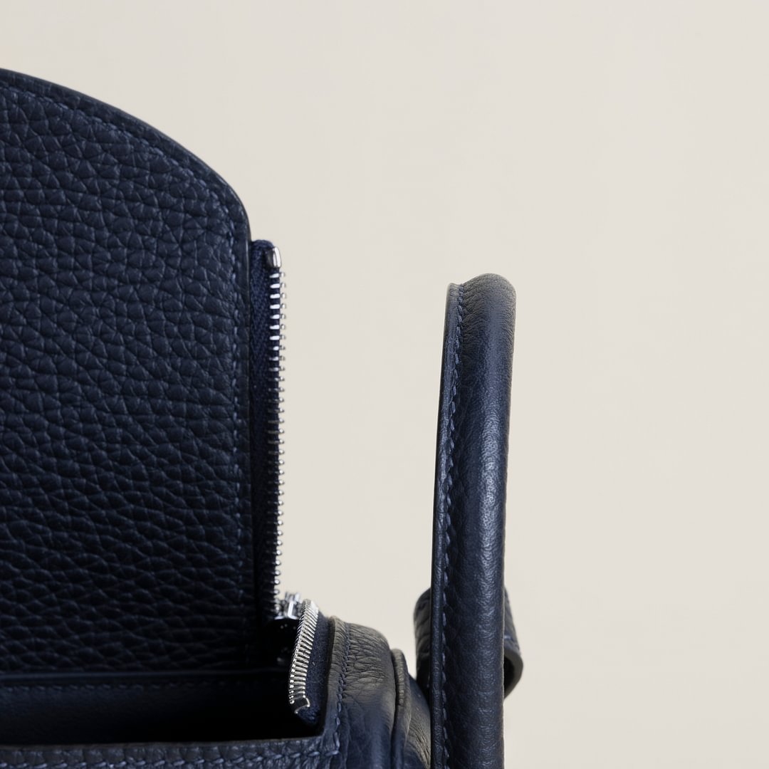 Mini Lindy Clemence leather 2Z Blue nuit PHW