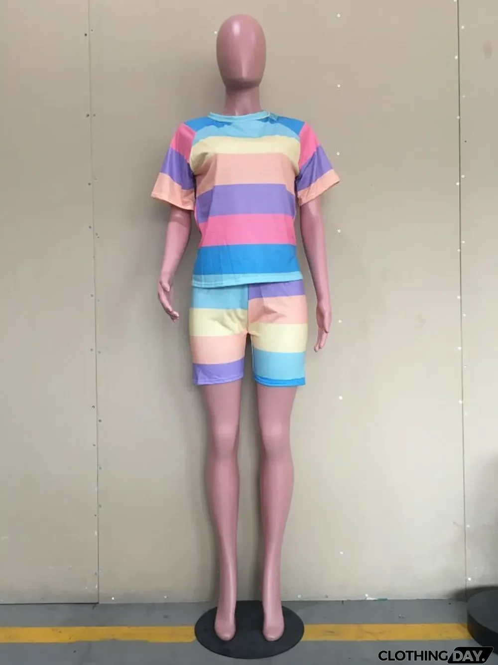 Casual Print T-Shirt Shorts 2 Piece Set