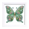 5D DIY Partial Special Shaped Drill Diamond Painting Kit Butterfly Decor With Frame Kit 18x18cm