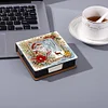 (US Local)5D DIY PU Santa Claus Diamond Painting Notecard Box Gem Art Note Holder