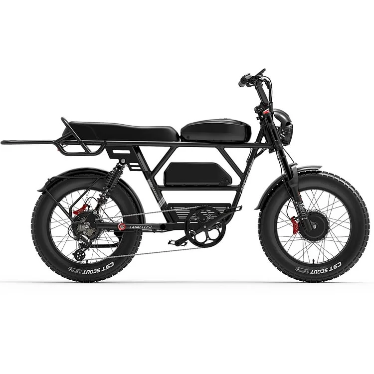 Lankeleisi X-Black Knight 1000 W * 2 Doppio motore 48 V 45 Ah Batteria al litio Samsung Pneumatici 20 * 4.0 '' Durata massima della batteria 280 km Velocità massima 48 km / h