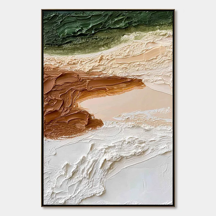 EARTHEN STRATA: Textured Wabi Sabi Abstract Landscape Painting（Canvas painting）