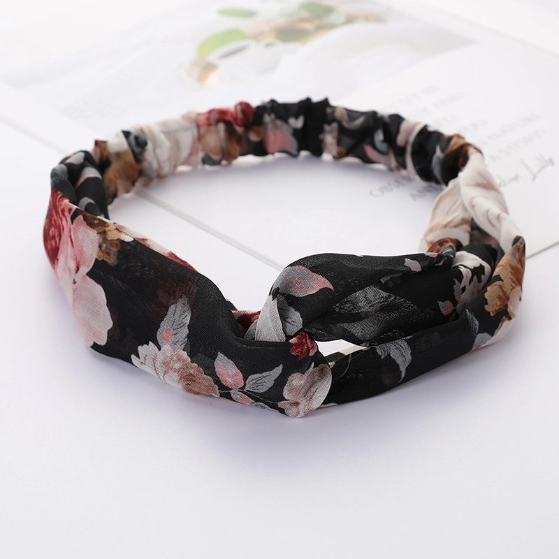 Women’s Lady Polka Dots Flower Cloth Hair Band