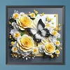 Papillon dans un cadre photo-perceuse ronde peinture diamant-40*40cm
