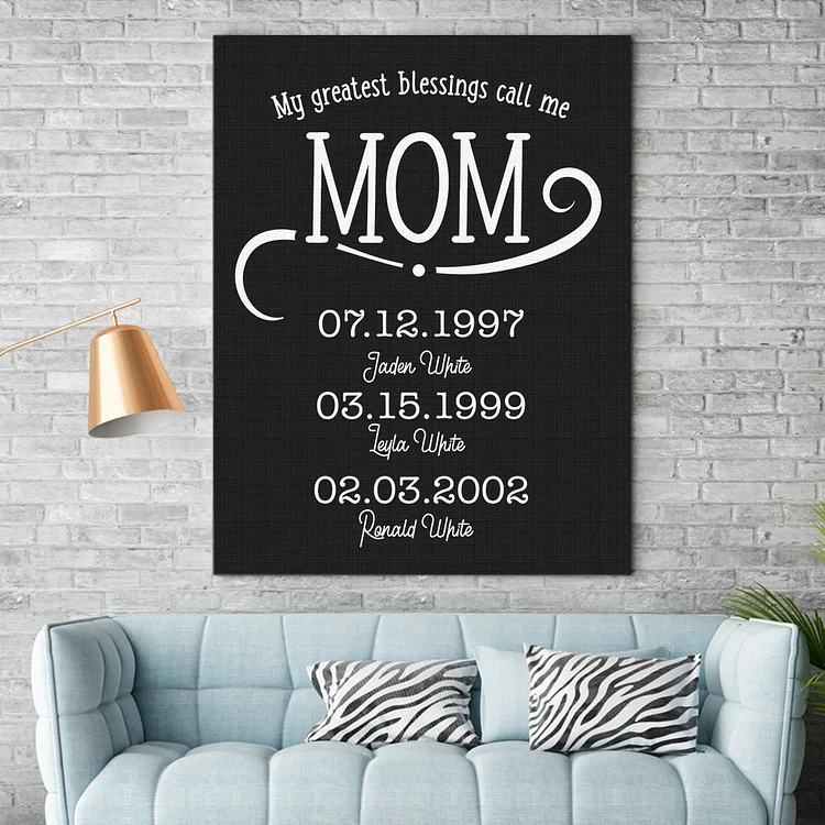 My Greatest Blessings Call Me Mom Personalized Premium Canvas