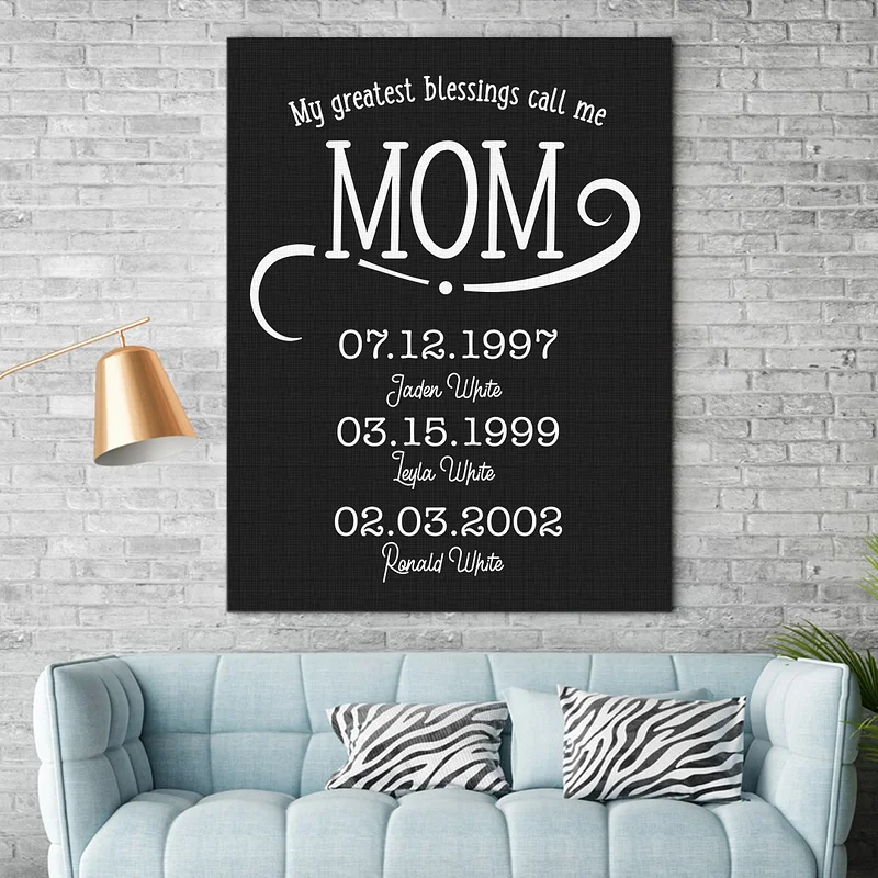 My Greatest Blessings Call Me Mom - Personalized Gifts Custom Canvas f —  GearLit